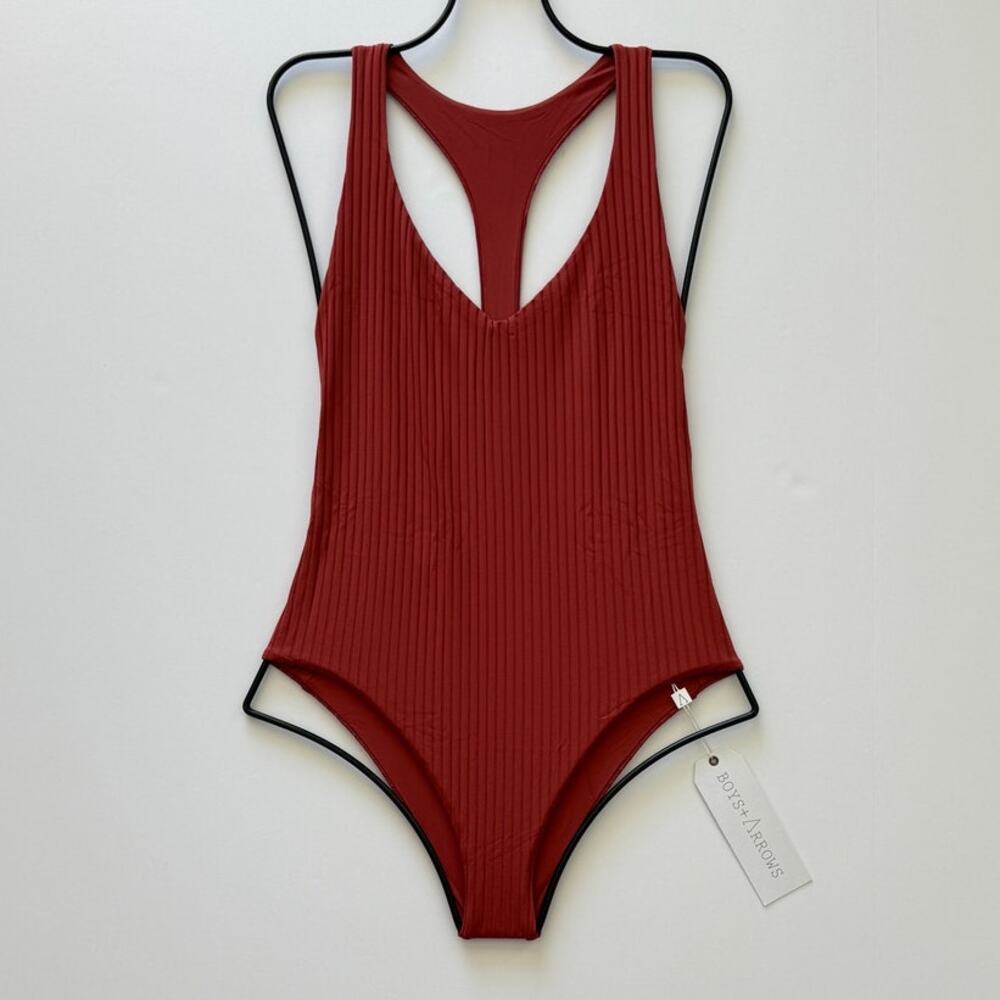 Boys + Arrows Bad News Beck One-Piece Swimsuit – Flag Red, S